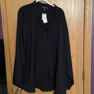 NWT Lane Bryant size 26/28 black bow blouse